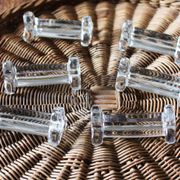A set of 6 transparent trilobite glass knife rests.