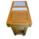 Old oak butcher's block with marble top and central section co