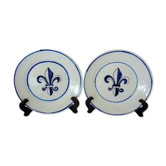 Pair of plates made of earthenware from Desvres