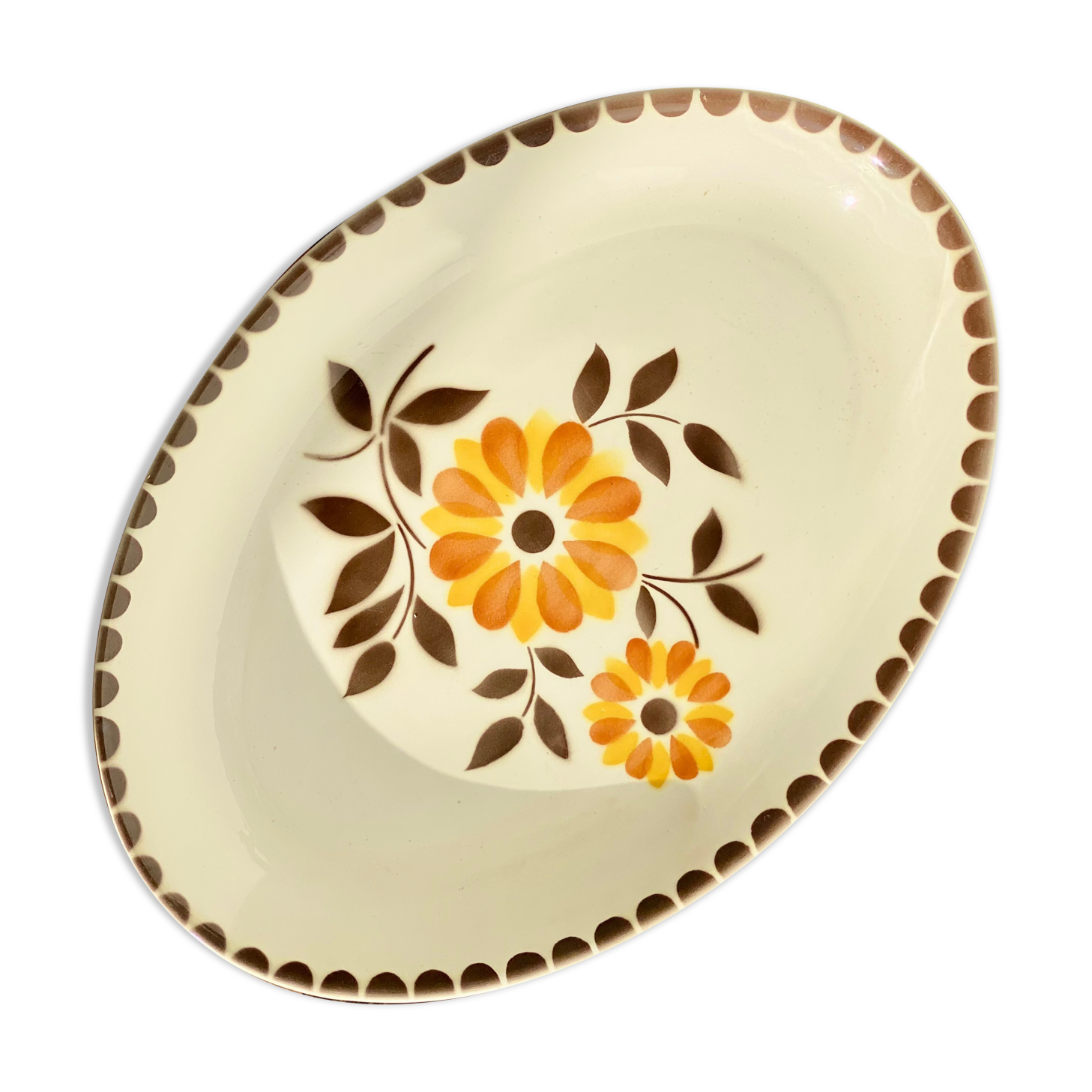 Oval serving dish - floral patterns