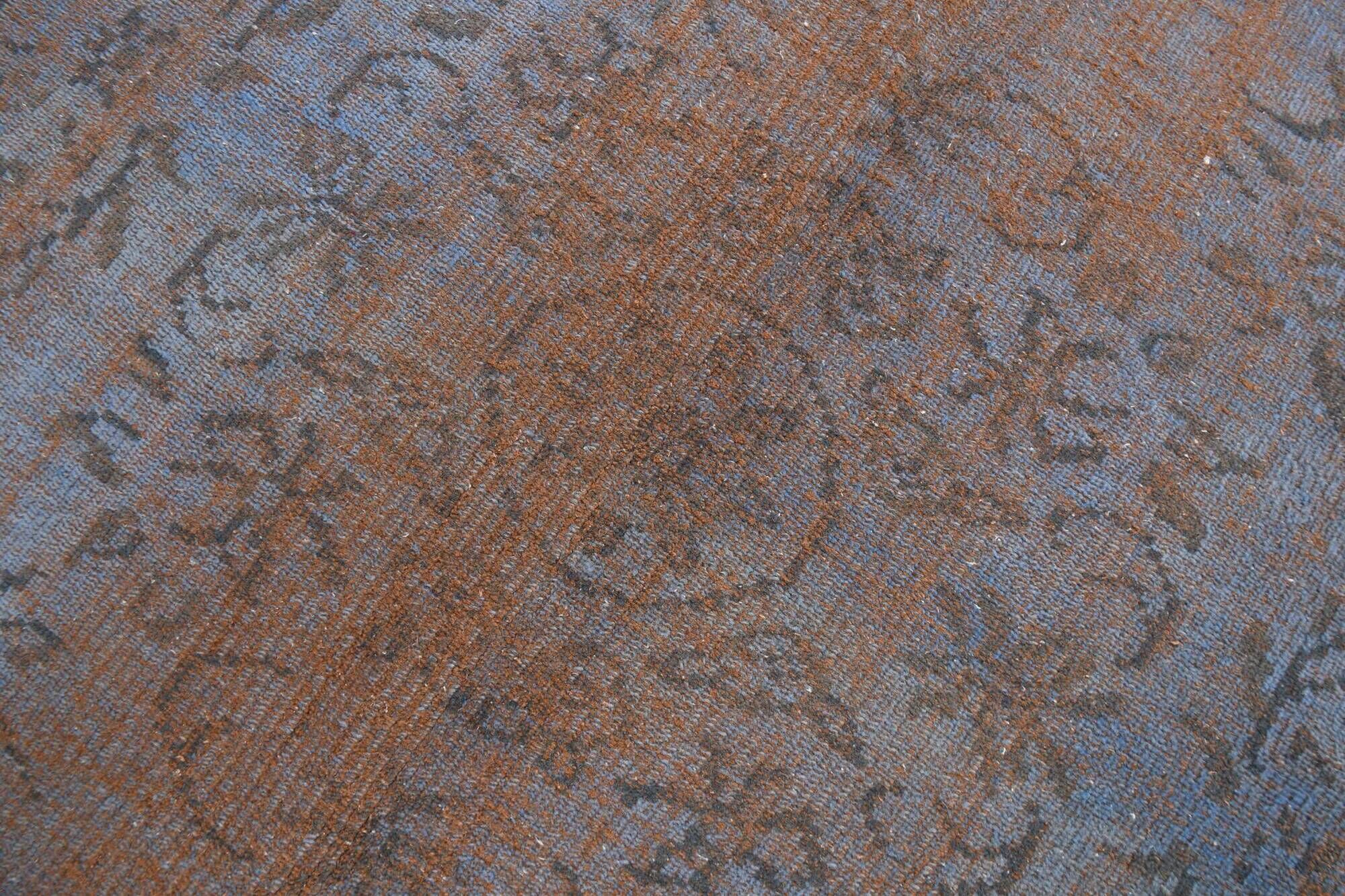 Slate Blue & Taupe Decorative Turkish Vintage Carpet Rug, 176x279 Cm