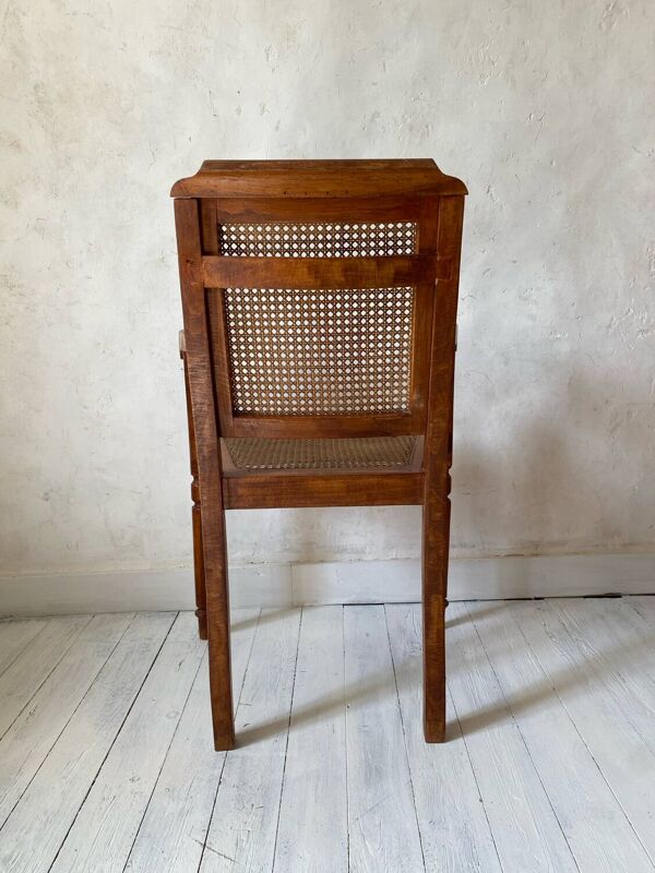 Fauteuil de barbier en cannage