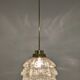 Glass and brass flower pendant lamp in art deco style