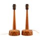 Sculpted teak table lamps for Ab Stilarmatur Tranas, Sweden, 1960.