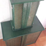 Meuble en rotin vert