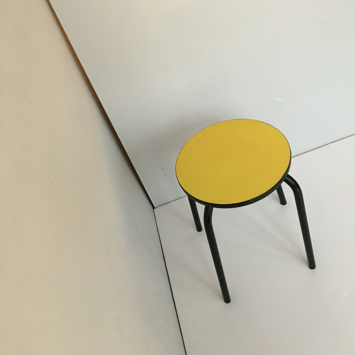 Yellow vintage stool