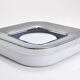 Square white ashtray Ico Parisi, chrome and melamine by Lamperti, Italy, 1970s.