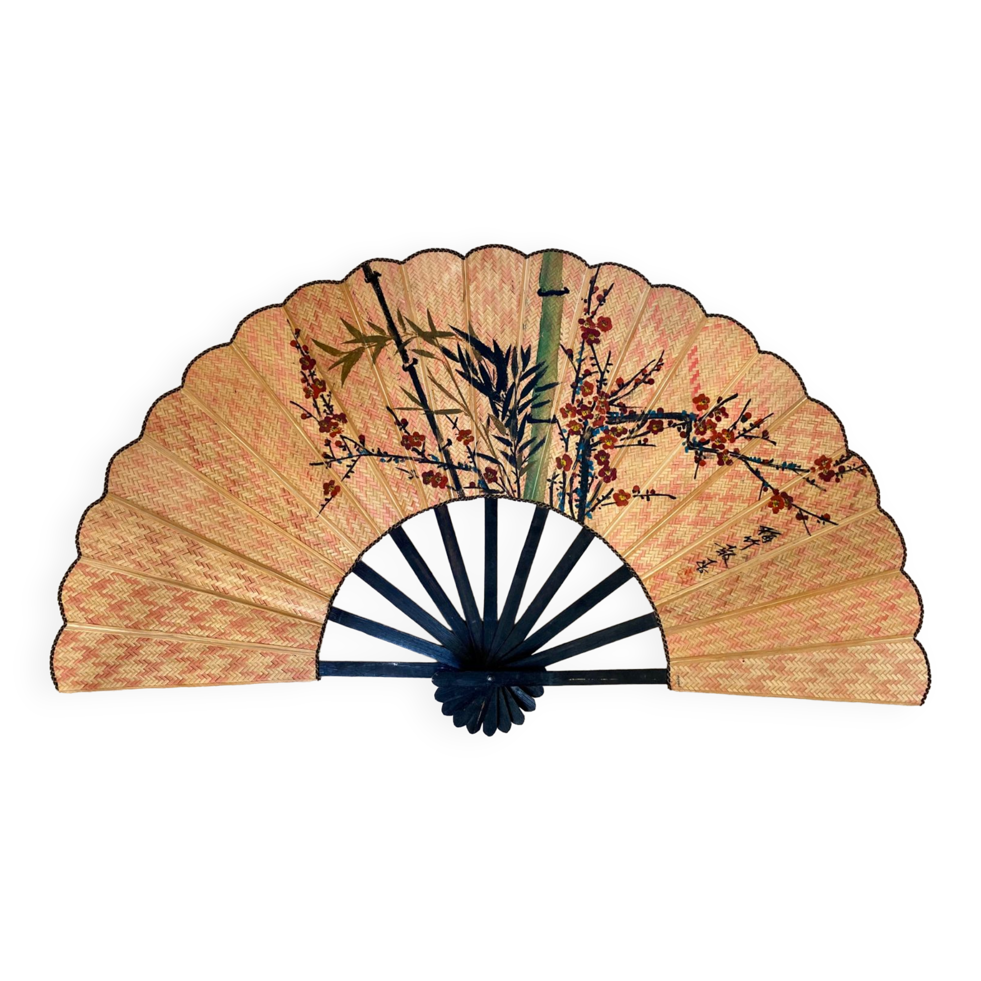 Bamboo and old cane fan (Chinese art)