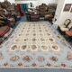 Very Large Aubusson Style Needlepoint Rug 360x470 cm Blue Floral Flatweave Wool