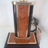 Vintage table/desk lamp base design aldo tura? 80's amboyna burl