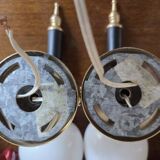Pair of torch wall lights, 50-60