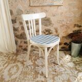 Baumann vintage bistro chair in white and blue gingham