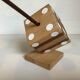 Wooden playing dice pen holder