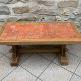 Wooden coffee table and tiles