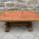 Table basse bois et tomettes