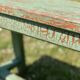Old solid wood farmhouse bench