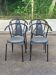 4 chaises de bistrot vintage acier et cuir gris 1980
