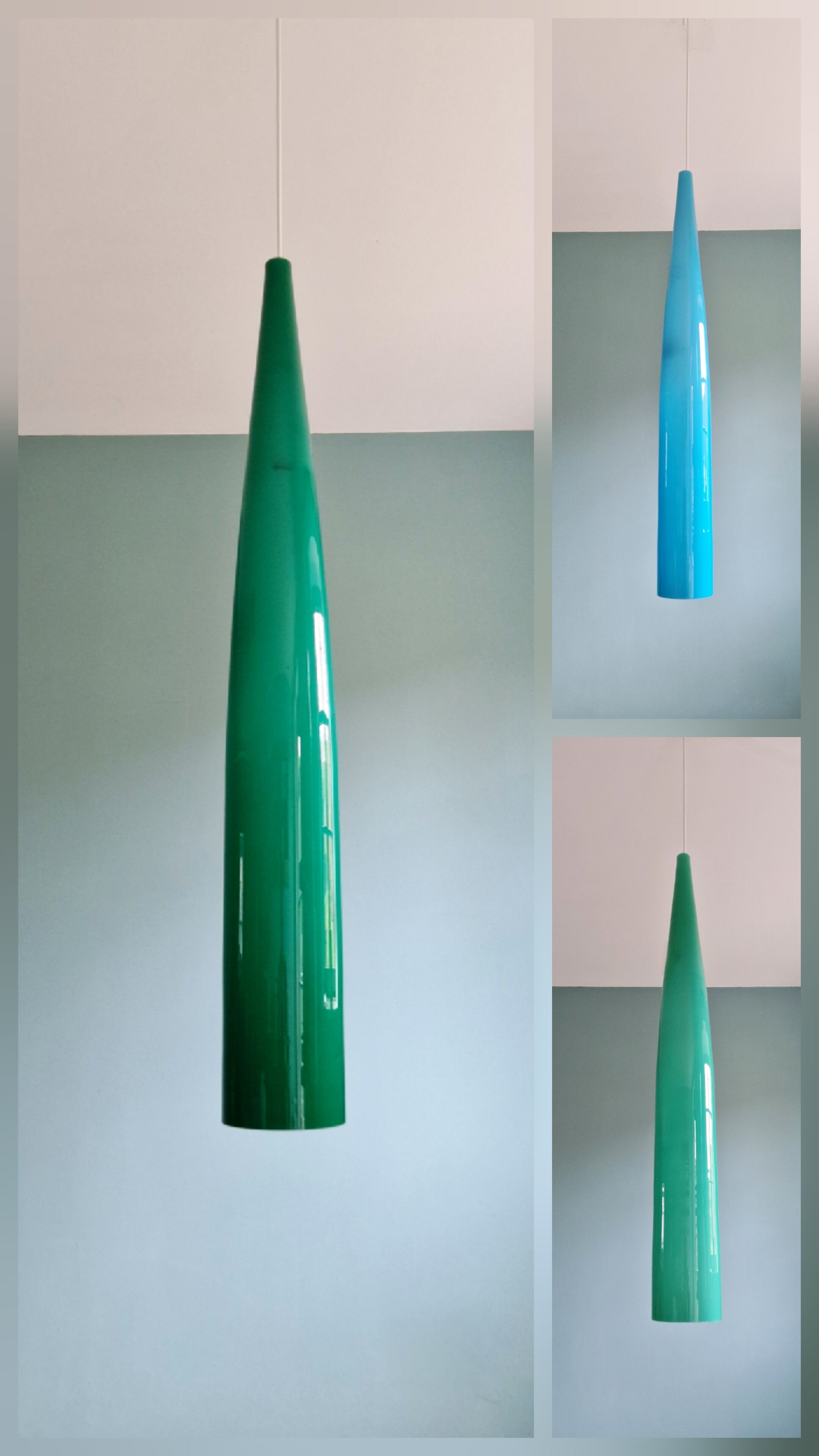 XXL Murano glass suspension trio, Alessandro Pianon, Vistosi, 1960