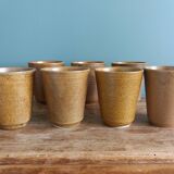 7 tasses ou verres Digoin en grès