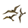 Wall Decoration Set 3 X Seagull / Swallow / Bird. Brass 70 / 80s