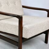 Beige boucle Lounge Chair by Z. Baczyk, 1970s