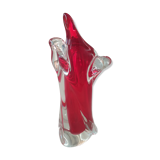 Red vase Murano vintage 1970