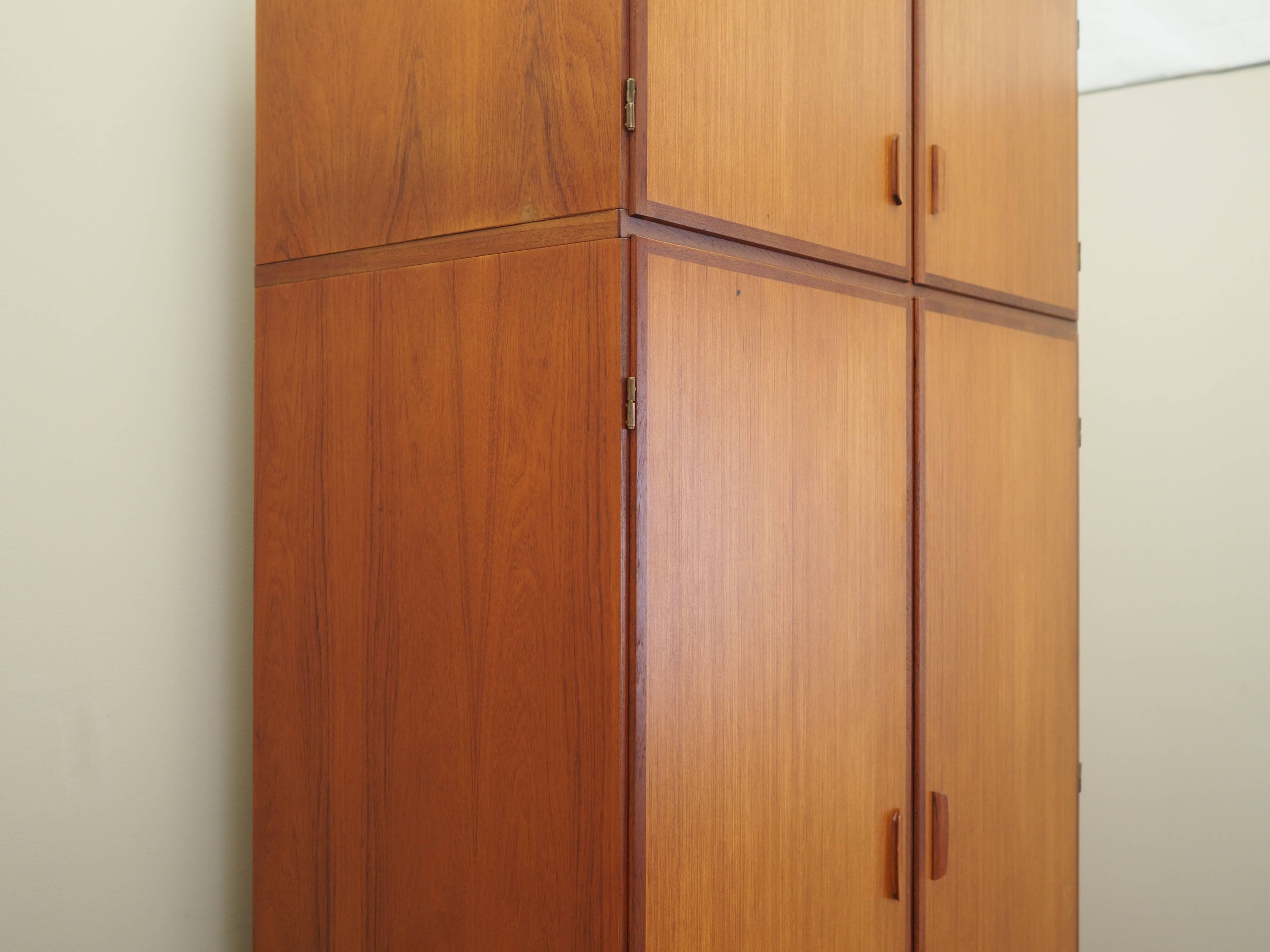 Teak wardrobe, Danish design, 1970s, manufacturer: Omann Jun