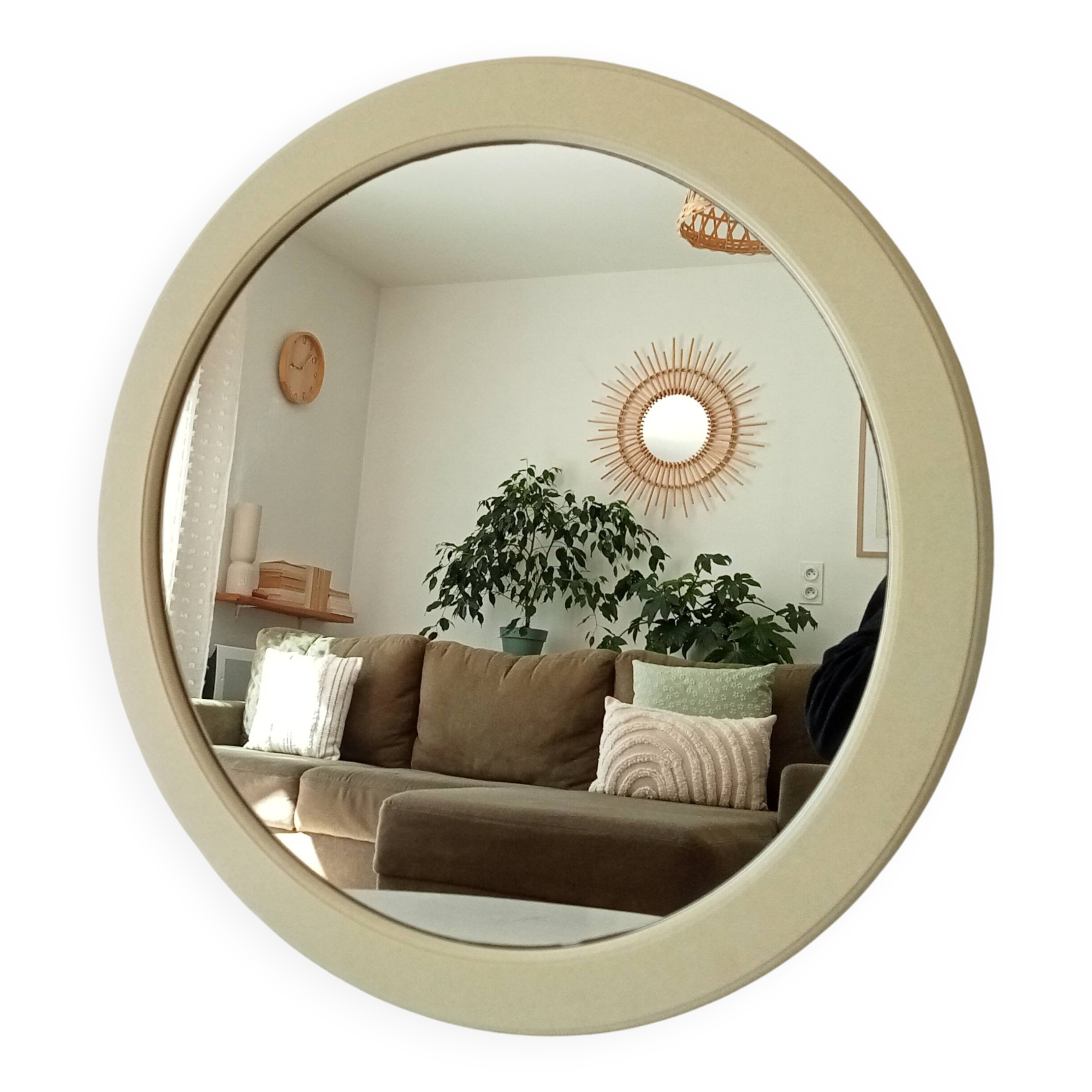 Vintage round mirror from the 70s/80s.