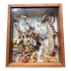 Vintage frame with butterflies and dried flowers