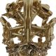 Mid-century modern Italian table lamps with hand-sculpted brass, floral pattern.