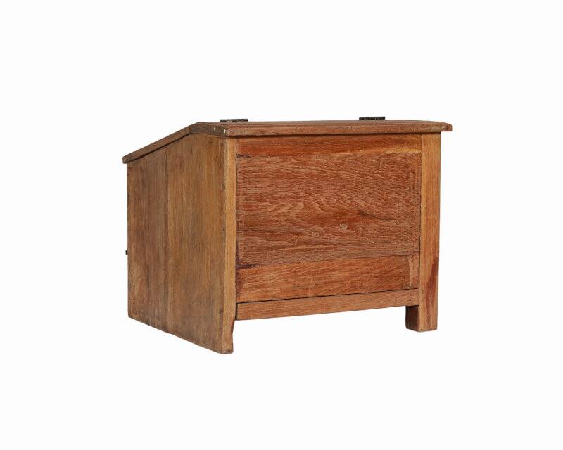 Brown desk table chest and drawer old teak original piece