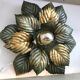 Green and gold flower wall lamp