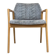 Vintage armchair from the 60s/70s in wood and grey fabric – with armrests.
