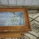 Indoor wooden planter, lyre legs, zinc tray