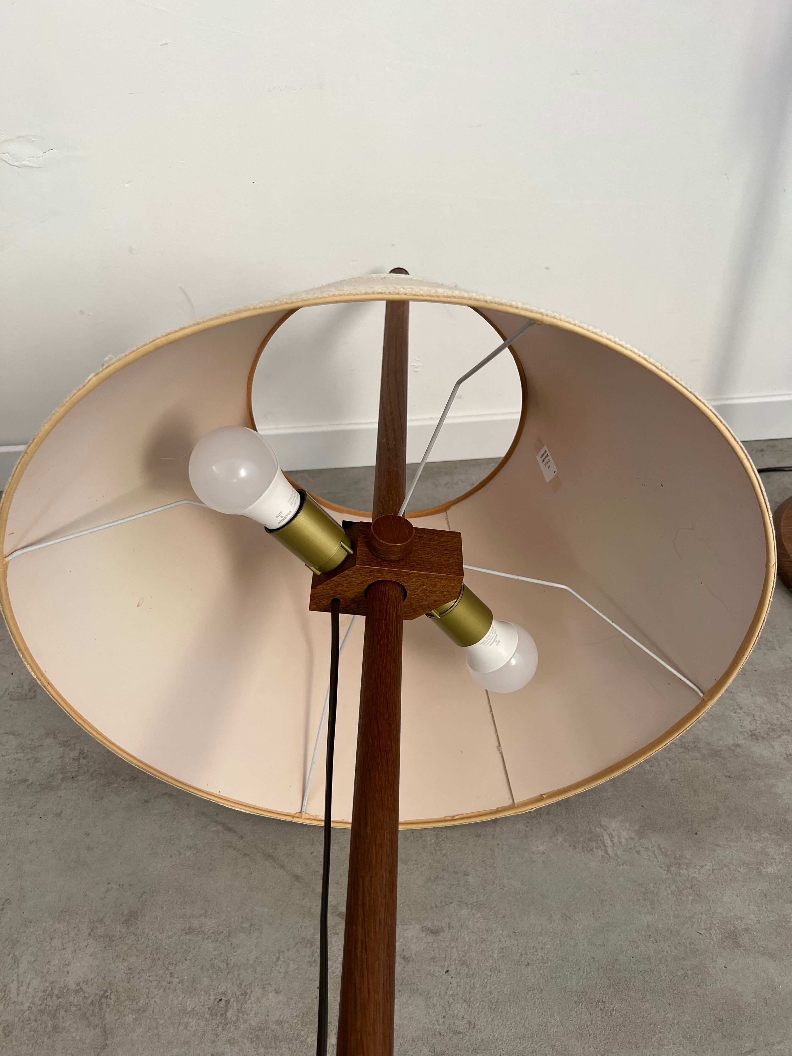 2 old adjustable floor lamps temde design in vintage scandinavian solid teak