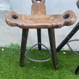 2 Brutalist "Marbella" bar stools, Confonorm Spain, 1960s