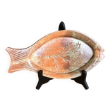 Plat à poisson en céramique artisanale, style Roger Capron
