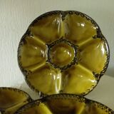 Assiettes à huitres en faience de gien