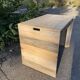 Desk in cream and blue patinated pine