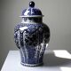 Large covered vase Boch Holland Royal Sphinx in Delft blue earthenware.