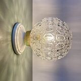 Vintage moulded glass wall or ceiling light globe