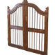 Old Burmese teak gate with openwork wrought iron panels