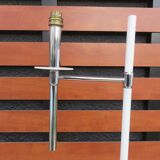 Monix Paris floor lamp in chrome-plated brass and white lacquered metal 1960