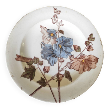 Old polychrome plate Trémières