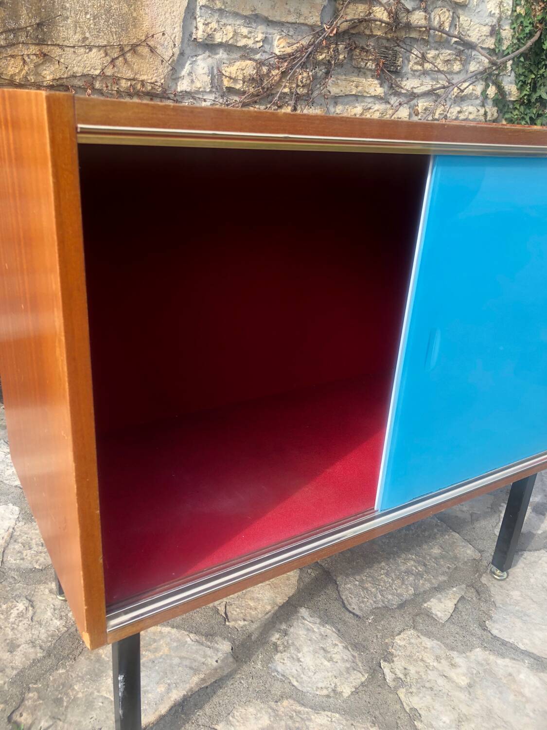 Sideboard with sliding glass doors