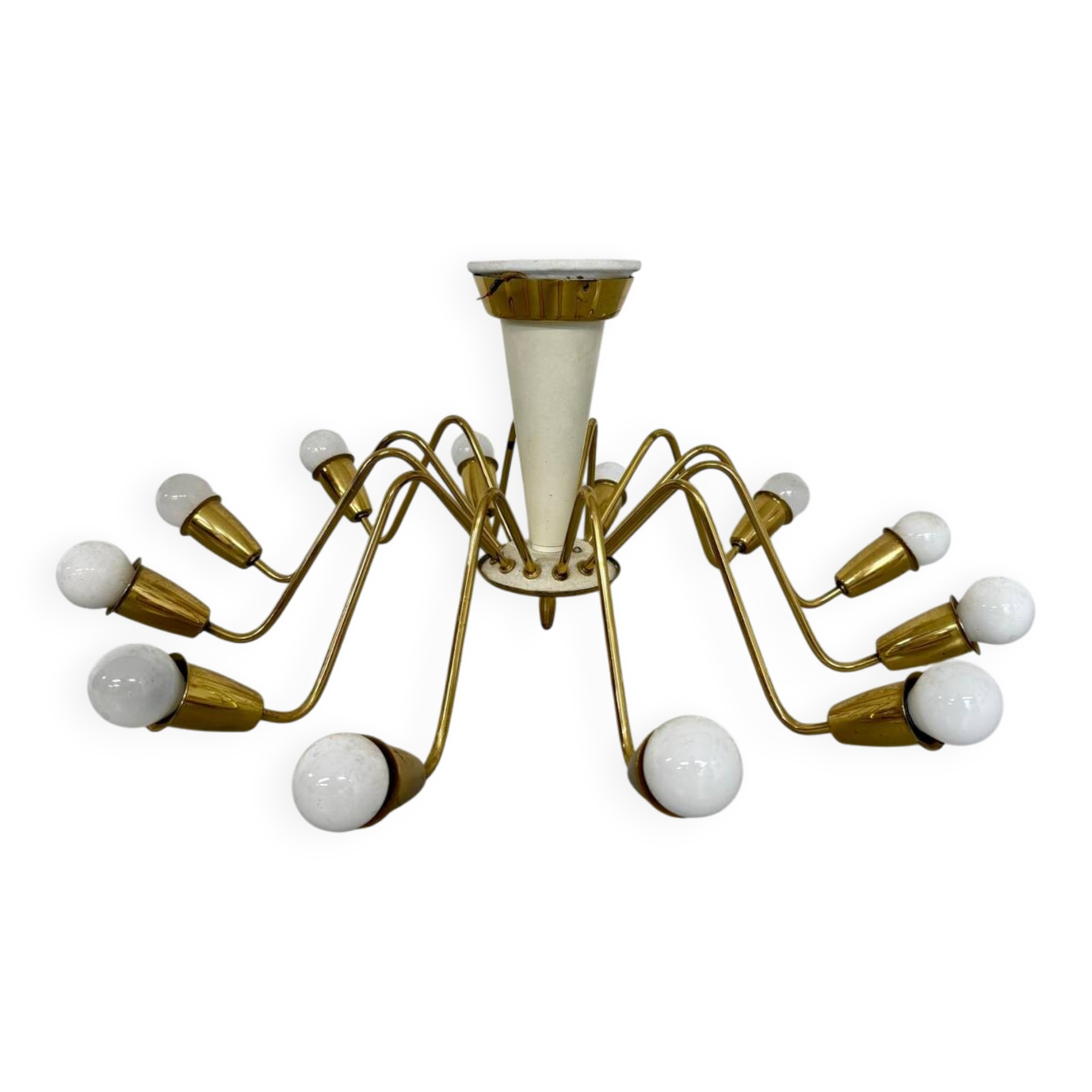 Antique 12-light Sputnik spider pendant lamp from the 60s