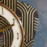 Vintage clock silent rectangular wall clock "Golden Black"