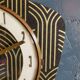 Vintage clock silent rectangular wall clock "Golden Black"