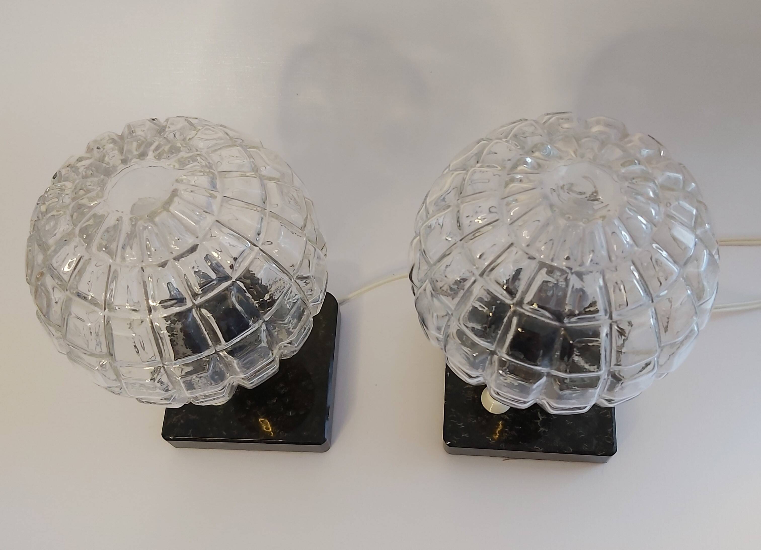 A pair of bedside lamps