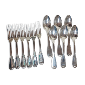 Silver cutlery set, 12 forks, 12 spoons